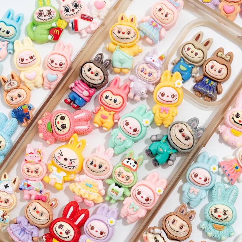 Decoden Resin Charms 50PCS Slime Charms Cabochon Craft Flatback Resin Supplies for DIY, Scrapbooking, , and Phone Case Decoration (Bright Colors) - Image 1